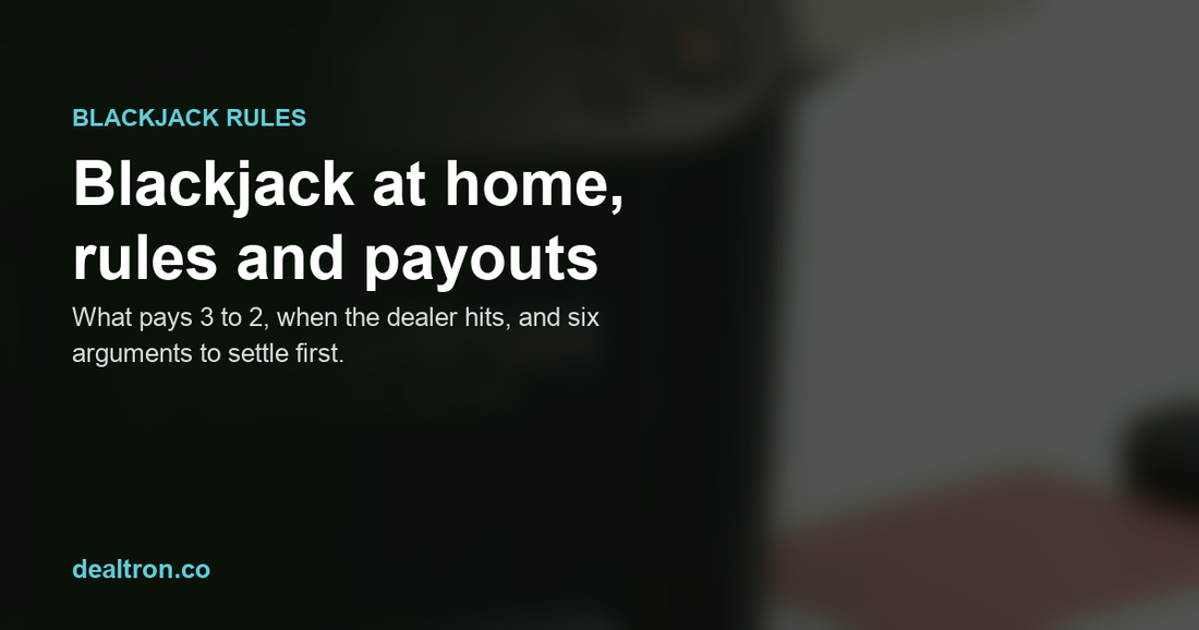 Blackjack rules for home games, payouts and dealing