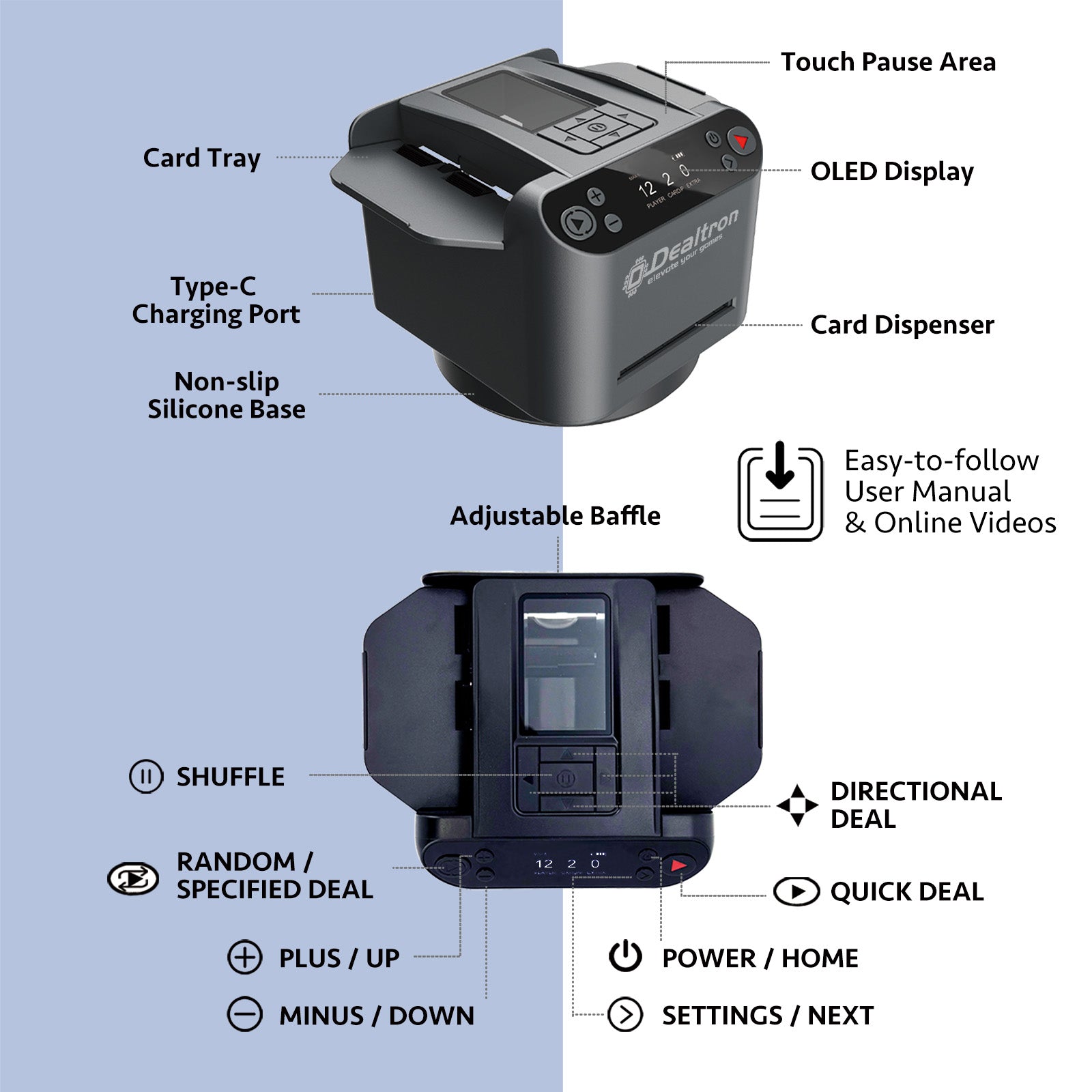 Dealtron MAX6 All-in-One Automatic Card Shuffler and Dealer