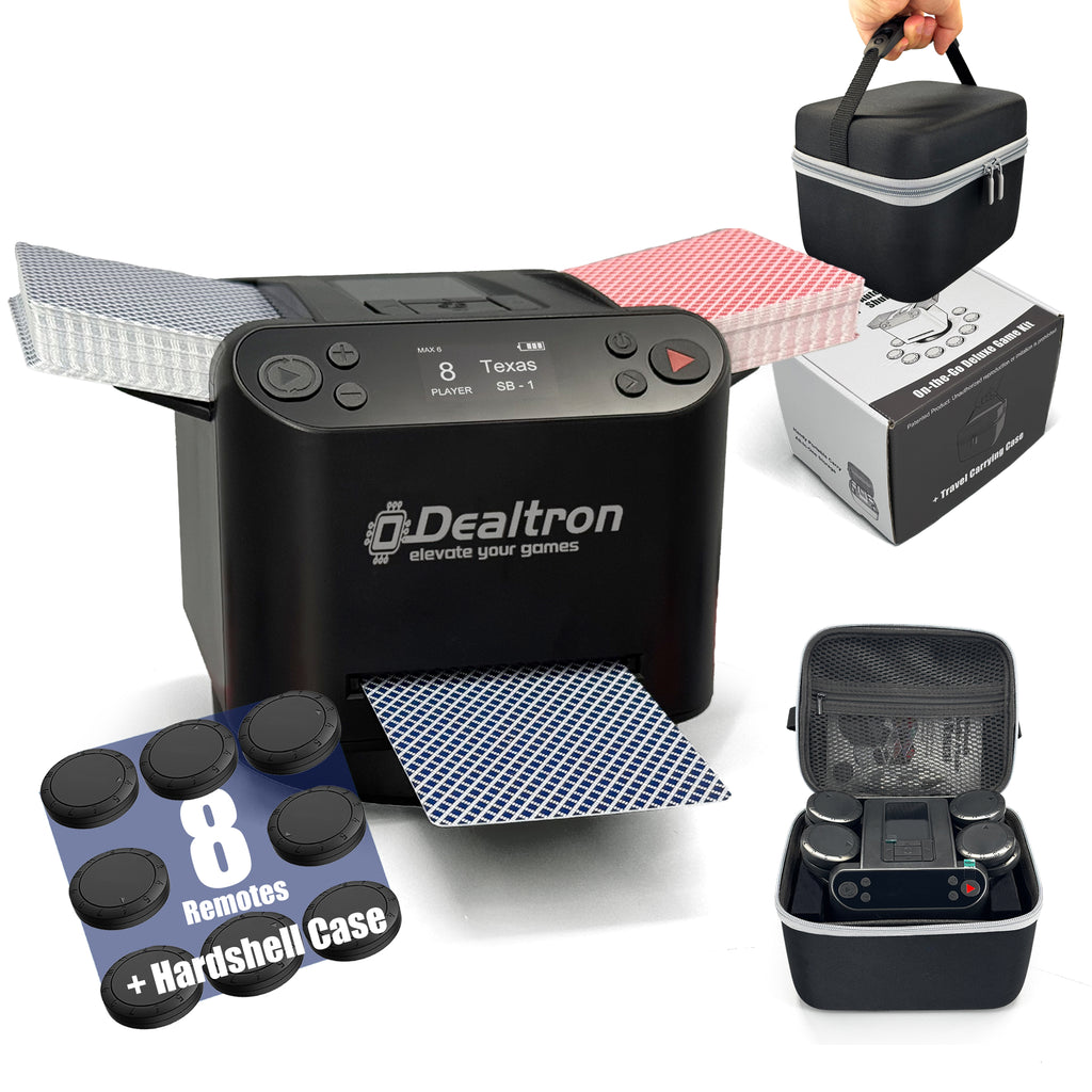 Dealtron MAX6 All-in-One Automatic Card Shuffler and Dealer with Carry Case