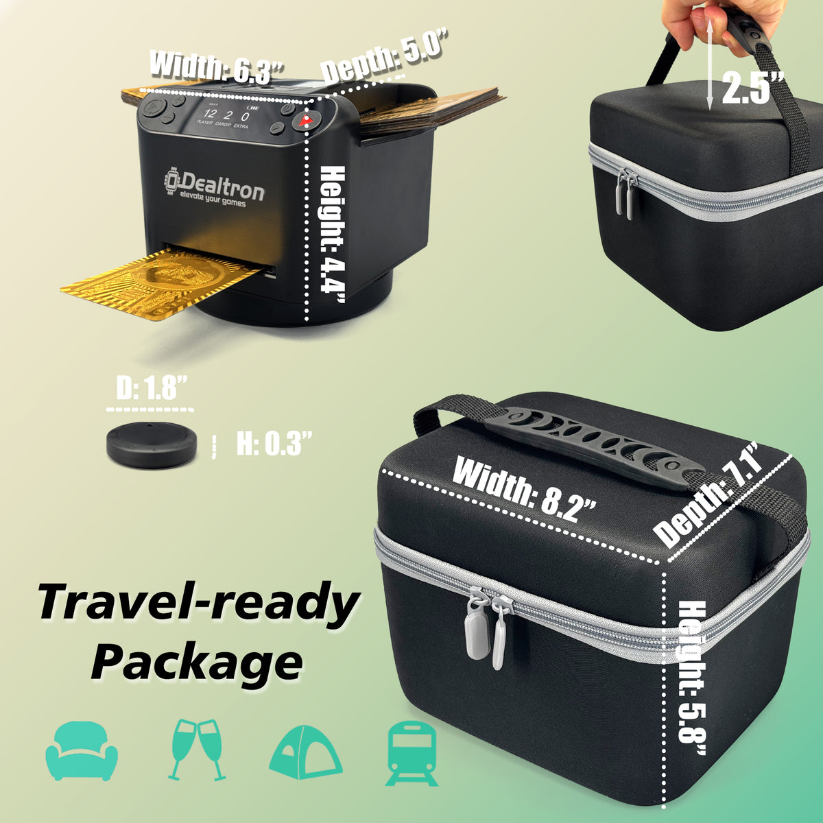 Dealtron MAX6 All-in-One Automatic Card Shuffler and Dealer with Carry Case